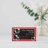 サービス業カードをきれいにする赤い泡 名刺 (スタンド正面)