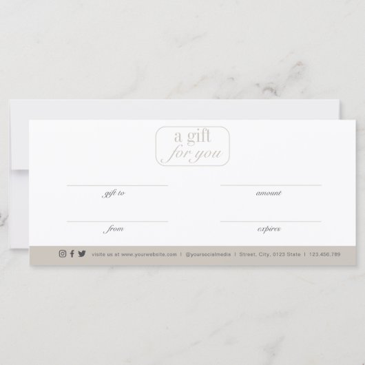 サービス業ギフトカード (裏面)