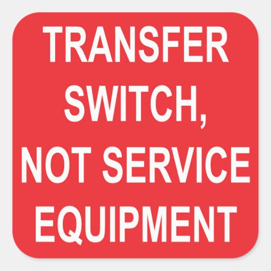 サービス機器ラベルではなく転送スイッチ スクエアシール (正面)