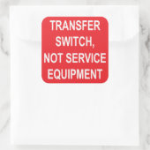 サービス機器ラベルではなく転送スイッチ スクエアシール (バッグ)