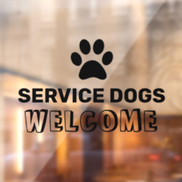 サービス犬歓迎ステッカー ウィンドウサイン