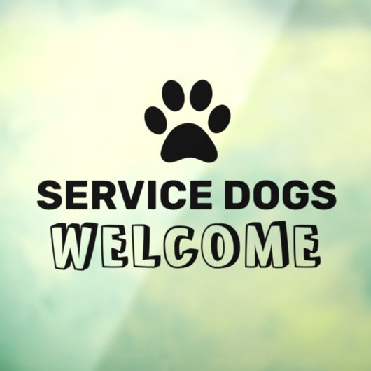 サービス犬歓迎ステッカー ウィンドウサイン (シート3)
