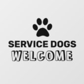 サービス犬歓迎ステッカー ビジネス用ガラス窓用 ウィンドウサイン (シート)