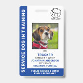 サービス犬訓練中 事業ロゴ写真ID バッジ (正面)
