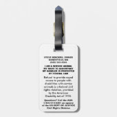 サービス犬-黒いフルアクセスの必須のバッジ ラゲッジタグ (裏面縦)