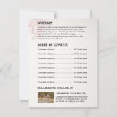 サービス葬式カードの記念順序 招待状 (裏面)