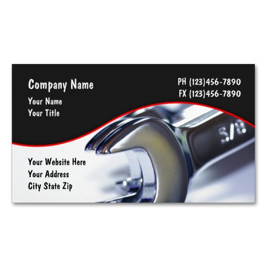 サービス車のデザイン マグネット名刺 (正面)