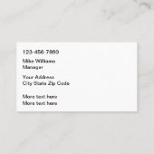 サービス車の名刺テンプレート 名刺 (裏面)