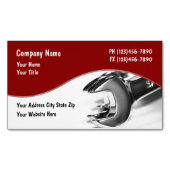 サービス車の整備士レンチ マグネット名刺 (正面)