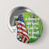 サービス軍隊ボタン 缶バッジ (正面&裏面)