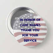 サービス軍隊ボタン 缶バッジ (正面&裏面)