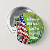 サービス軍隊ボタン 缶バッジ (正面&裏面)