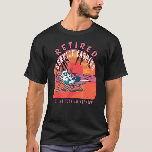 サービス退職したのレジ係のヴィンテージ退職 Tシャツ (正面)