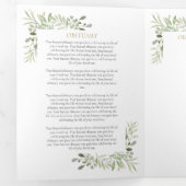 サービス オーダー 緑の葬儀 追悼 三つ折りプログラム (内部最初)