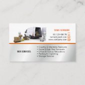 サービス、取り外しサービスを詰め及び荷を解きます 名刺 (裏面)