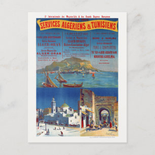 サービスAlgeliensとチュニジアVintage Poster 190 ポストカード