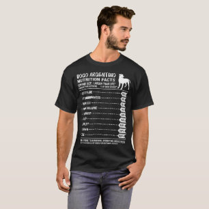 サービングごとのDogo Argentinoの栄養物の事実量 Tシャツ