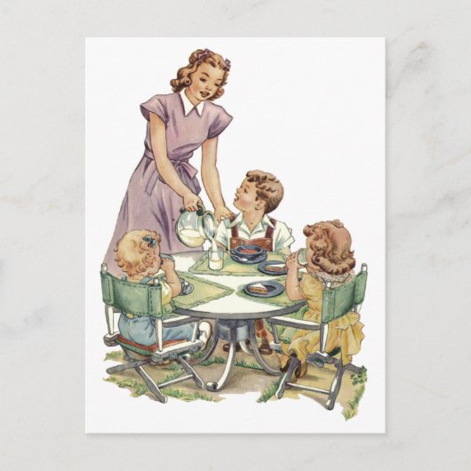 サービングの昼食 ポストカード (正面)