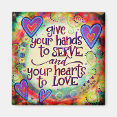 サービングハン感動的ズ引用文インスピレーション マグネット (正面)