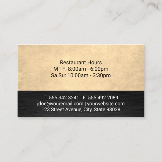 サービングプラター移動 |ケータリング・食品サービス 名刺 (裏面)