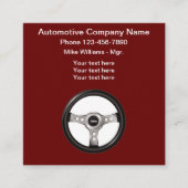 サービ車のスステアリングホイールデザイン スクエア名刺 (正面)