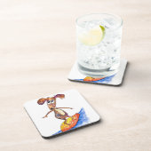 サーフお洒落ボードの可愛い犬 コースター (右側)