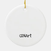 サーフお洒落ボードの可愛い犬 セラミックオーナメント (裏面)