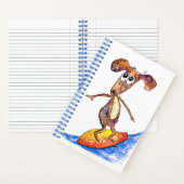 サーフお洒落ボードの可愛い犬 ノートブック (内側)