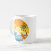 サーフがアップ! コーヒーマグカップ (正面左)