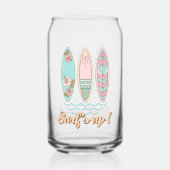サーフがアップ！熱帯ビーチ夏サーフィン ガラス缶 (正面)