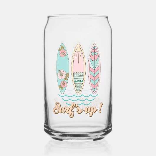 サーフがアップ！熱帯ビーチ夏サーフィン ガラス缶 (裏面)