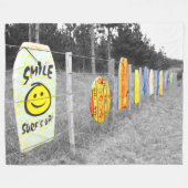 サーフが上がった！ フリースブランケット (正面(横))