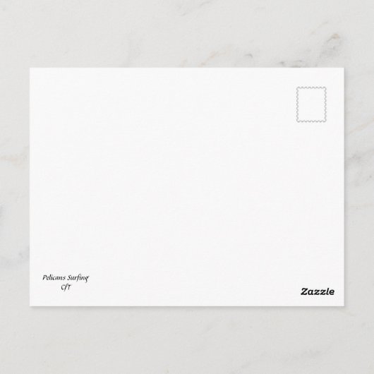 サーフしているペリカン ポストカード (裏面)