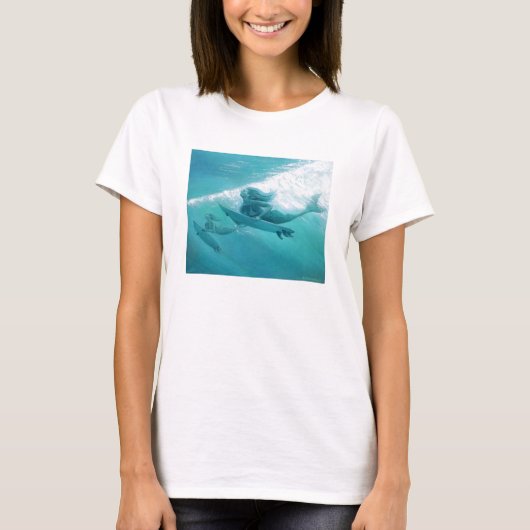 サーフしている人魚 Tシャツ (正面)