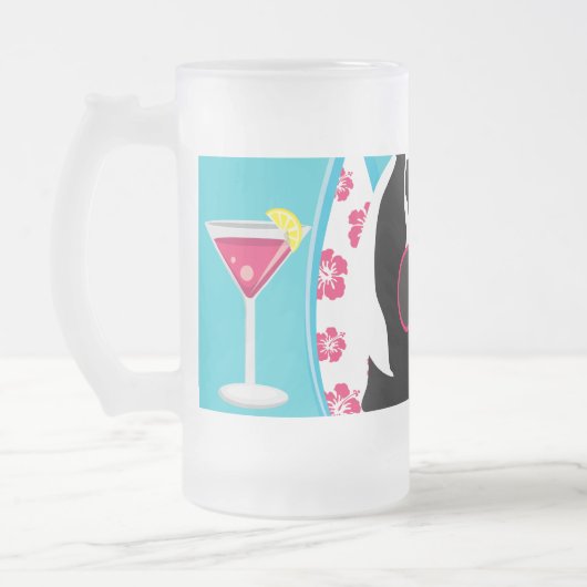 サーフするおもしろいなパンダくまのビーチののらくら者のカッコいいのサングラス フロストグラスビールジョッキ (左)