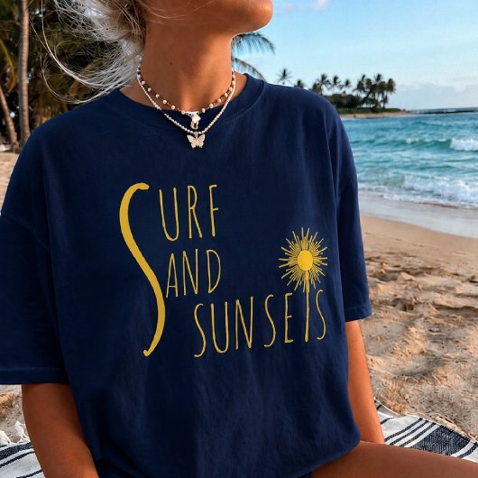 サーフとサンセット ビーチバイブTシャツ Tシャツ