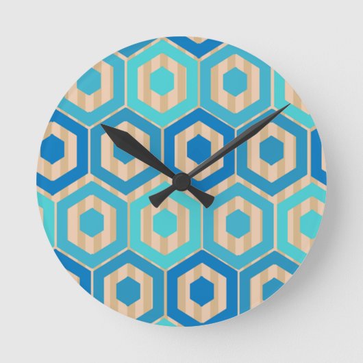 サーフとサンド ラウンド壁時計 (正面)