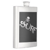 サーフとスカルブラック傾斜ステンレス鋼フラスコ フラスク (右)