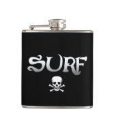 サーフとスカルブラック包まれたフラスコ フラスク (正面)