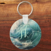 サーフのキー絵画チェインをパーソナライズされた解除 キーホルダー (正面)