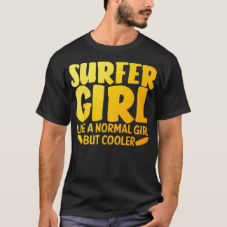 サーファーおもしろいガールデザインのための女性ママSurf Surfin Tシャツ