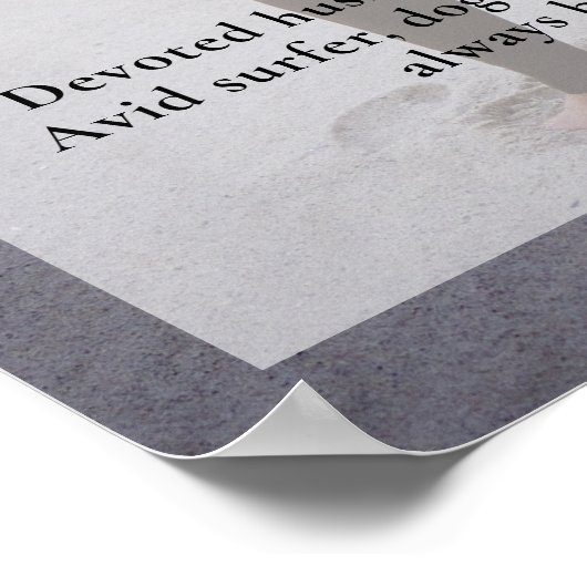 サーファーお祝いのライフカスタム写真葬儀 ポスター (角)