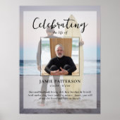 サーファーお祝いのライフカスタム写真葬儀 ポスター (正面)