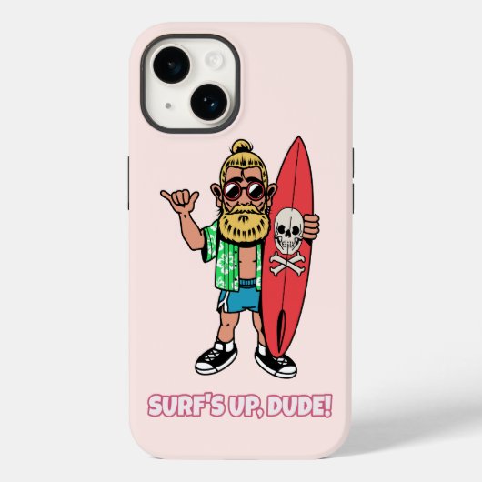 サーファーが描かれたカートゥーンTシャツ Case-Mate iPhoneケース (裏面)