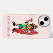 サーファーが描かれたカートゥーンTシャツ Case-Mate iPhoneケース (裏面 (横))