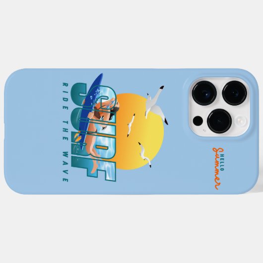 サーファーが波に乗る | (F) Case-Mate iPhoneケース (裏面 (横))