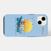 サーファーが波に乗る｜(F) iPhoneケース (裏面横)