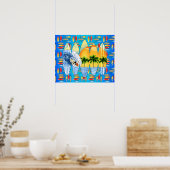 サーファーとサーフボード ポスター (キッチン)