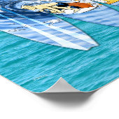 サーファーとサーフボード ポスター (角)