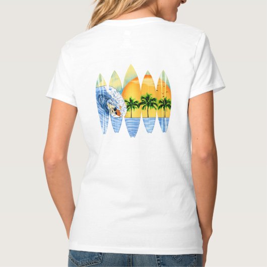 サーファーとサーフボード Tシャツ (裏面)